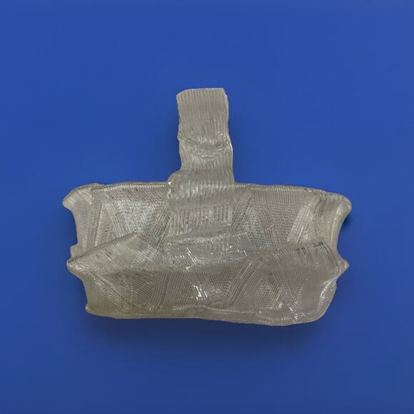 Small Handled Basket Lucite Clear Acrylic Mid Century Vintage Decor 8"x5"x7 " - Picture 5 of 5